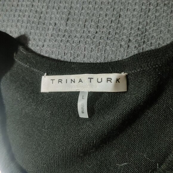 Trina Turk Womens Sequin-Embellished Merino Wool Knit Tank Top Large - Picture 2 of 12